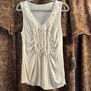 Adorable cream color dressy, stretchy tank top